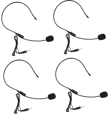 HAMPPLIES 4piezas Micrófono De Diadema Amplificador De Voz Pack De Unidades Reducción De Ruido y Diseño Ergonómico para Conversaciones Claras