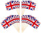 SYKYCTCY 100 Pack Union Jack Toothpicks British Sandwich Flags Food Cupcake Cocktail Sticks Picks Tableware King's Coronation Cake Decorations Party Supplies