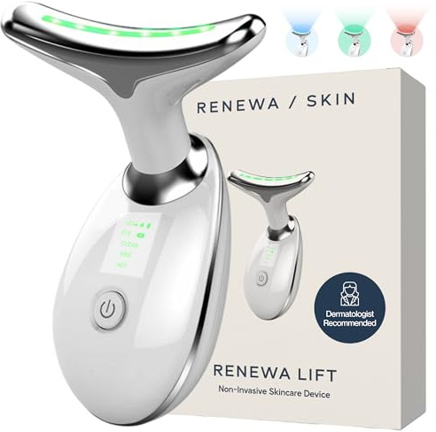 Renewa Skin Face & Neck Sculpting Tool Handheld Beauty Device with Gentle Light & Soothing Vibration At-Home Skincare Tool for a Smoother, Refreshed, and Radiant-Looking Complexion