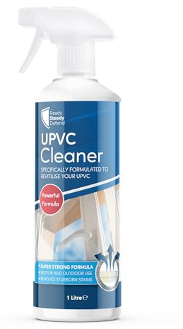 UPVC Cleaner and PVC Cleaner for Windows and Doors - 1L Window Spray, Solvent-Based PVC Spray, Effective UPVC Cleaning Solution for Conservatories and All Plastic Surfaces