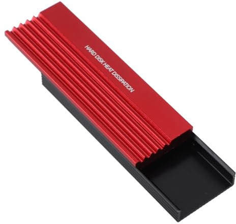 Generic M.2 2280 Kylfläns för SSD-kylning, Enkel Installation Dubbelsidig Undvik överhettning M.2 Värmekylning Radiator Aluminiumlegering Break Snabbkylning för PC (Röd)