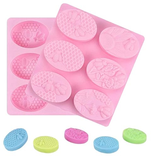 2 moldes de silicona para tartas de Navidad, paquete de 6 cavidades de Navidad DIY para tartas de chocolate, postres, moldes de jabón hechos a mano, moldes de gelatina para hornear pasteles