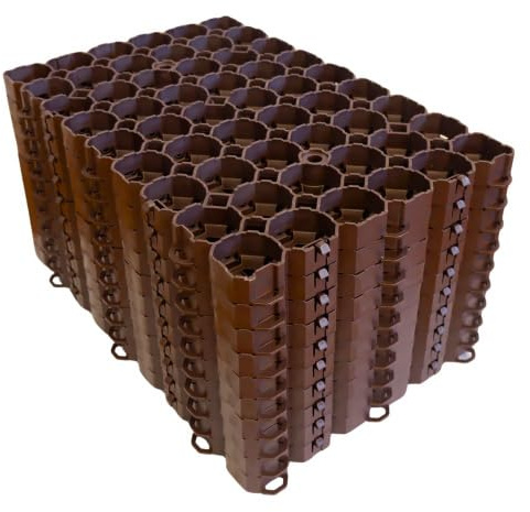 10 Stück ViD Rasengitter/Rasenwaben 60x40x4 cm, braun | Paddockplatten/Rasengitterplatten/Bodenwaben/Gehwegplatten