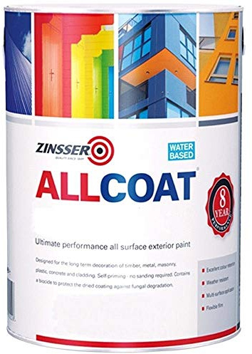 Zinsser Allcoat Exterior WB (Gloss Finish) Ready Mixed Colours 1 litre White