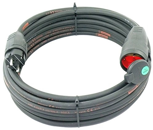 Verlängerungskabel 5 Meter IP54 Außen Verlängerung 5m Stromkabel Außenbereich Kabel Strom Verlaengerungskabel Gummikabel TITANEX 3x2,5 Schuko Outdoor Extension Cord