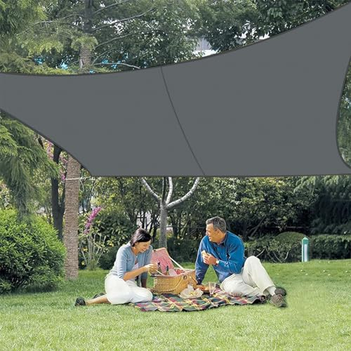 LOVE STORY Sonnensegel 4x6m Wasserdicht Rechteckig Anthrazit Sonnenschutz Windschutz Segel PES Polyester,95% UV-Schutz für Außenbereich, Terrasse, Balkon, Garten