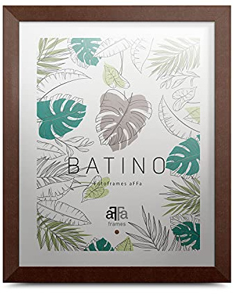 aFFa frames Bilderrahmen 40x50 cm - Holz Fotorahmen Batino mit Acrylglas und HDF Rückwand - Posterrahmen für Fotos Urkunden Kunst Bilder Braun