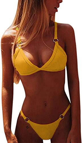 CheChury Costumi da Bagno Donna Mare Bikini Due Pezzi Push-up Reggiseno Imbottito Sportivi Bikini Brasiliano Triangolo Sexy Perizoma Soft Spiaggia Costumi Mare Bikini 2 Pezzi Swimwear