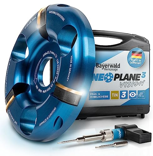 Qualità tedesca Bayerwald Tools NeoPlane – Disco per fresa per legno adatto per smerigliatrice angolare – Carving con visione libera – denti HM rivestiti TiN – lunga durata