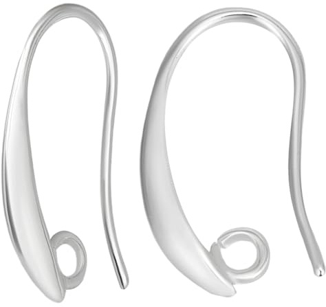 Beebeecraft 1 Box Mit 20 Paar Französischen Ohrringhaken 925 Ohrhaken Aus Sterlingsilber Mit 2mm Schlaufen Austauschbare Verbindungsstücke Zubehör Für Die Schmuckherstellung Ohrringe DIY Handwerk