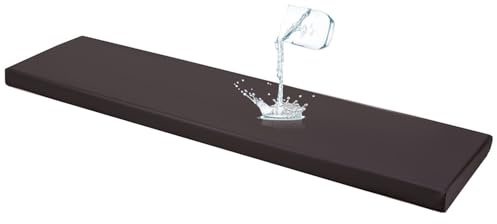 Bankkissenhülle Wasserdicht für Innen/Außenbereich Bezug-Bankkissen 110x50 80x40 120x40 150x60 180 x 40 aus Kunstleder, Bezug für Sitzbank Waschbar Abnehmbar mit Reißverschluss(Dunkler Kaffee,160x50x8