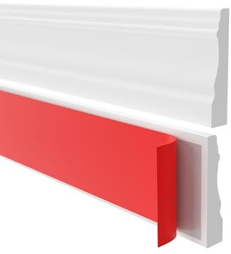Quest Sockelleiste PVC selbstklebend 32 mm Retro-Design - Weiß, 5 m | Elegante Wandabschlussleiste, 6,5 mm dick & formstabil, feuchtigkeitsresistent, für Bad, Küche, Flur & Büro, ohne Bohren
