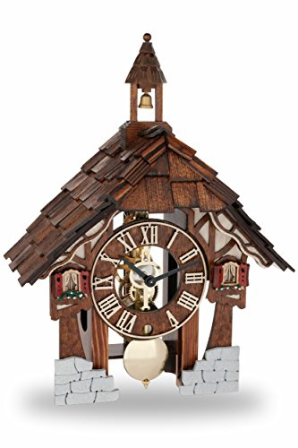Hermle Kuckucksuhr Original Schwarzwwalduhr Kuckuckuhr aus Echtholz mit mechanischem 8-Tage Laufwerk, NEU Schwarzwalduhr 32cm- 23029-030711