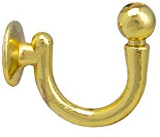 Maurer 5391010 Haken Messing Schraube 48 mm mit Dübel und Schrauben (Blister 2 Stück)