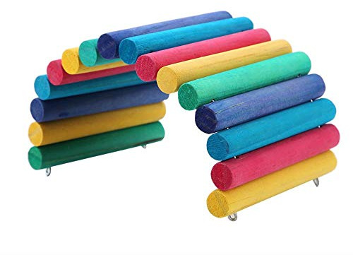 Hamster Bridge,Colorful Wooden Bridge Ladder House Chew Toy for Reptile Rat Rodents Small Animal