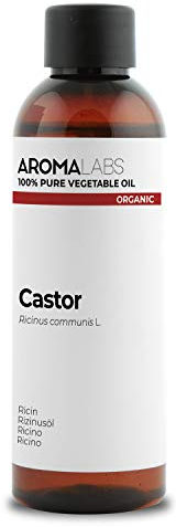 ORGANIC - CASTOR Oil - 100mL - 100% Pure, Natural, Cold Pressed and Cosmos Certified - AROMA LABS (French Brand)