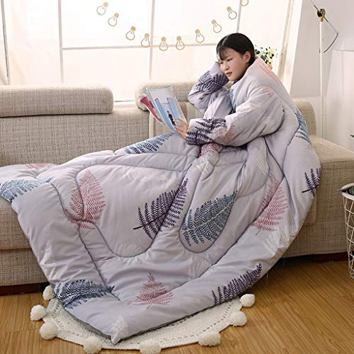 VOCD Lazy Quilt, Dicke Bettdecke Mit Ärmeln, Tragbarer Plüschüberwurf Für Die Couch, Sofa Home Nap, Winterwarme, Vielseitige Bettdecke Zum Fernsehen - Dunkelblau