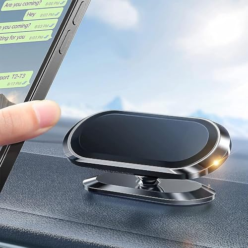Car Mount Phone Holder Magnetic Dashboard, Sticks in Car or Van, Strong Universal Holder, 360 Rotatable Cradle Tilts, FREE Large Metal Plates,For Apple iPhone Pro Max, Samsung
