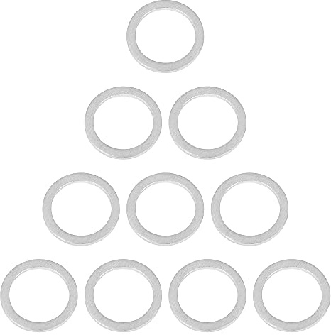 X AUTOHAUX 10 Stück Ölablassdichtring Silber Für Ölwanne Aluminiumlegierung | Innen-D. 18mm, Außen-D. 24mm, Größe 2x24mm (T*D), OE-Nr. 12157-10010, dichte Abdichtung