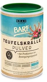 GRAU Pulver av 100% ren djävulsklo för att stärka rörlighet, ledfunktion, senor och ligament, tillskottsfoder för hundar, originalprodukt, 1-pack (1 x 150 g)