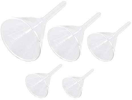 Set Mit 5 Kleinen Dreieckigen Trichtern Dickem Glas Labortrichter Füllfilterwerkzeug Für Wissenschaft Küche Und Zuhause