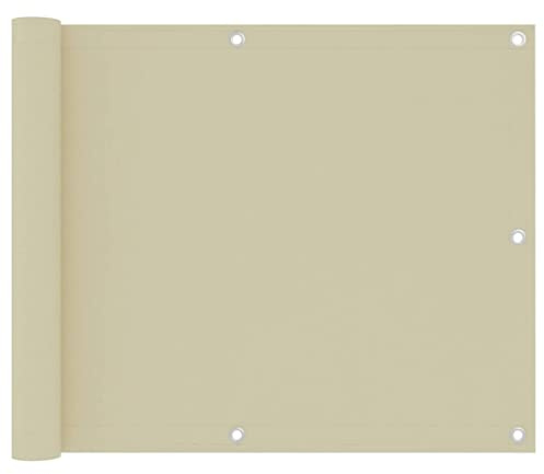 vidaXL Balkon Sichtschutz Bespannung Terrasse Windschutz Sonnenschutz Balkonbespannung Balkonverkleidung Creme 75x500cm Oxford-Gewebe