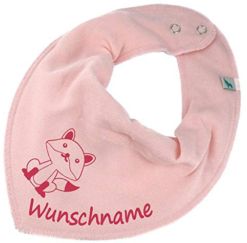 HALSTUCH mit Namen oder Text personalisiert für Baby oder Kind aus Baumwolle in Einheitsgröße Fuchs