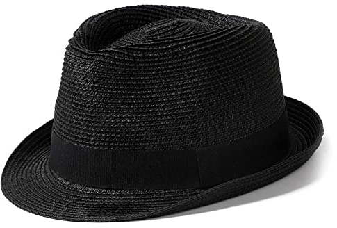 Hcimooy Damen Strohhut mit kurzer Krempe Panama Fedora Beach Sun Trilby Hut für den Urlaub Gentlemen Roll Up Sommerhut