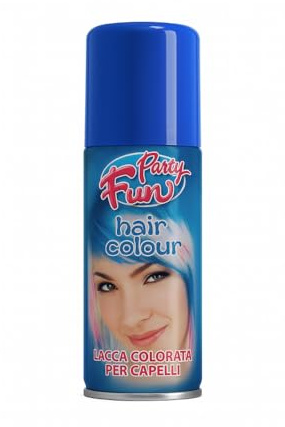 Virsus 1 bomboletta Spray da 100 ml di Colore Blu temporaneo per Capelli, colora i Tuoi Capelli per Feste Party e Eventi sia per Bambini e Ragazzi lacca Colorata Blu - F