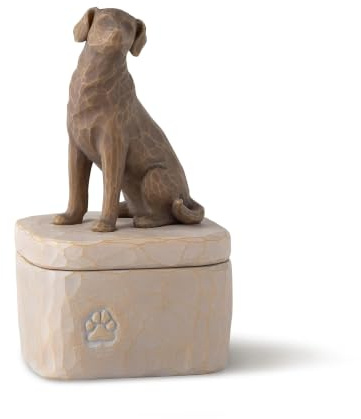 Willow Tree Love my Dog (dark) Keepsake Box, Sculpted Hand-Painted Box