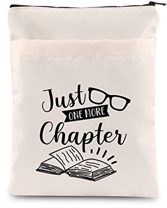 PLITI Bookworm Book Sleeve Librarian Appreciation Gift Book Lover Gift Just One More Chapter Book Protector for Women (More Chapter BSU)