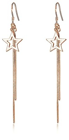 Loutade 925 Sterling Silber Ohrringe Hängend - Haken Stern Ohrhänger Lang, Leicht Hypoallergen für Damen und Mädchen zum Geburtstag