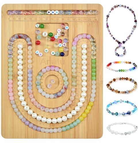Artlatu Pärlbrädor i bambu för smyckestillverkning, 25 x 18,8 cm armbandsplatta för smyckestillverkning – skapa dina unika armband och halsband