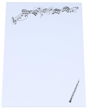 Musikboutique Notizblock DIN A6 mit Noten & Instrumenten (Oboe)