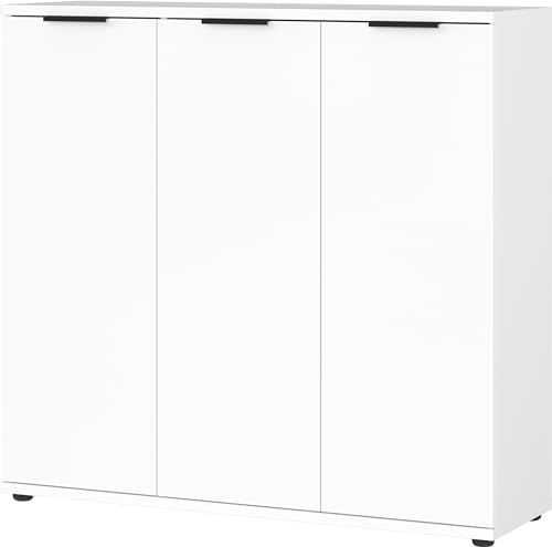 Germania Schuhschrank 0360-84 GW-Stanton, in Weiß, Platz für bis zu 24 Paar Schuhe, 113 x 108 x 37 cm (BxHxT)