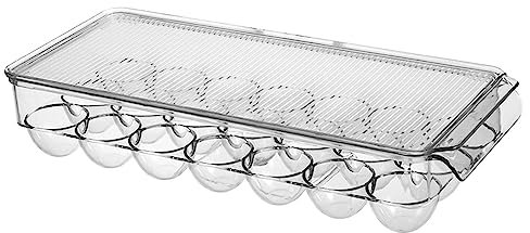 Bandeja rectangular para almacenamiento de huevos para nevera, 21 rejillas