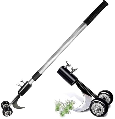 LNJZMDSS Désherbeur À Main en Le Fer, Herbe Couteau, Outil de Couteau de désherbage, Désherbeur à Main Jardin Robuste avec Long Manche. pour Pelouse Et Jardin,001