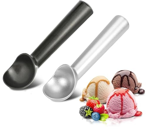Ice Cream Scoop - 2Pcs 7inch Non-Stick Icecream Scoops with Antifreeze Handle - Durable & Easy Clean - for Cookie, Gelato, Dough, Sorbet, Almond, Yogurt, Sorbet