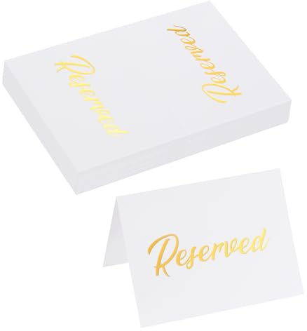 QUARKZMAN Cartelli Tavolo Riservati, Segnaposto Dorati Riservati per Tavolo Ristorante, Ricevimento Nozze, Riunioni Lavoro, Festa Natale, Riserva Posti a Sedere 10pz