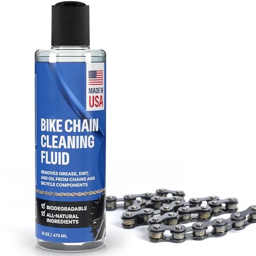 Bicycle Chain & Component Cleaning Fluid - 16oz Chain Degreaser Works in Minutes - Made in USA - Compatible With All Chain Scrubbers Or Apply Directly To Chain - Bike, Motorcycle & Chainsaw Chains