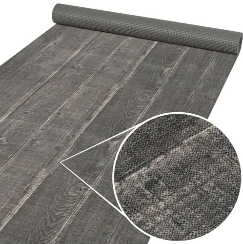 ANRO Küchenläufer Küchenteppich Teppich-Läufer pflegeleicht Läufer Flur Küche rutschfest abwaschbar Holzbrett 220 x 65 cm