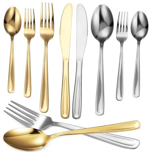 PRETYZOOM 2 Set Set Di Da Bistecca Argento Utensili Da Portata Bistecca E Forchette Posate Stoviglie Utensile Da Cucina Bistecca Da Tavola Cucchiai Da Portata Forniture Da Cucina