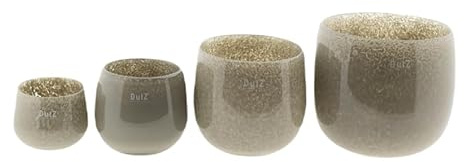 Dutz Pot Taupe | Vase, Übertopf, Windlicht | in verschiedenen Grössen verfügbar |mundgeblasenes Glas (H 14 cm D 16 cm)