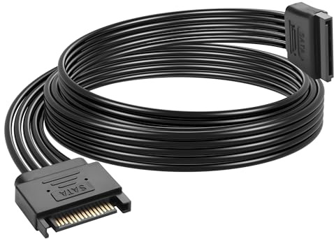 GINTOOYUN SATA câble d'alimentation pour disque dur SATA 15 broches mâle femelle rallonge d'alimentation pour disque dur (39,76 )(101CM)