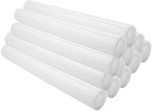 12 pezzi Tubo Isolante in Schiuma per Tubi Lunghi 40 cm ID 2,5cm OD 4,5cm Copertura tubo pretagliata Copertura per tubi cavi per proteggere i tubi e mantenere il calore Bianco