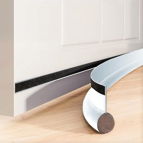 Cotensta 96cm Blanco Puerta Flexible Tira De Sellado Inferior, Burlete para Puerta, Aislamiento Anticorriente, Protección Polvo, Insectos Y Aislamiento Acústico, (White)