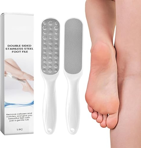Lime à pédicure en acier inoxydable - Lime à pieds de pédicure professionnelle, lime à callosités de pédicure | Grattoir à pieds double face pour éliminer les cellules mortes de la peau des talons