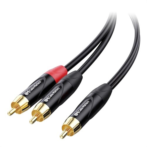 Cable Matters Cavo splitter RCA da 1 maschio a 2 maschi - 1,8 m, splitter RCA a Y da 1 maschio a 2 maschi per subwoofer, sistema audio o home theater, altoparlanti
