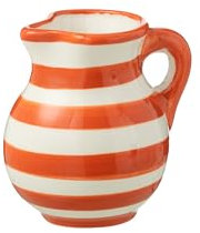 J-Line Krug Granada Stripes – Keramik – Weiß/Orange – Klein