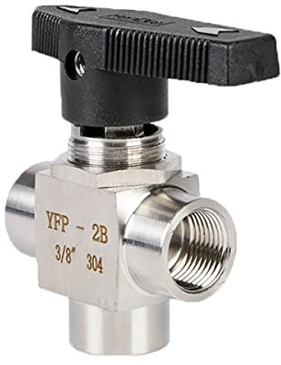 YIHANWUU 3-Way Ball Valve, 1/8 1/4 3/8 1/2 Female Thread Panel Type Three-Way Ball Valve/G3/8 Inner Hole 5Mm